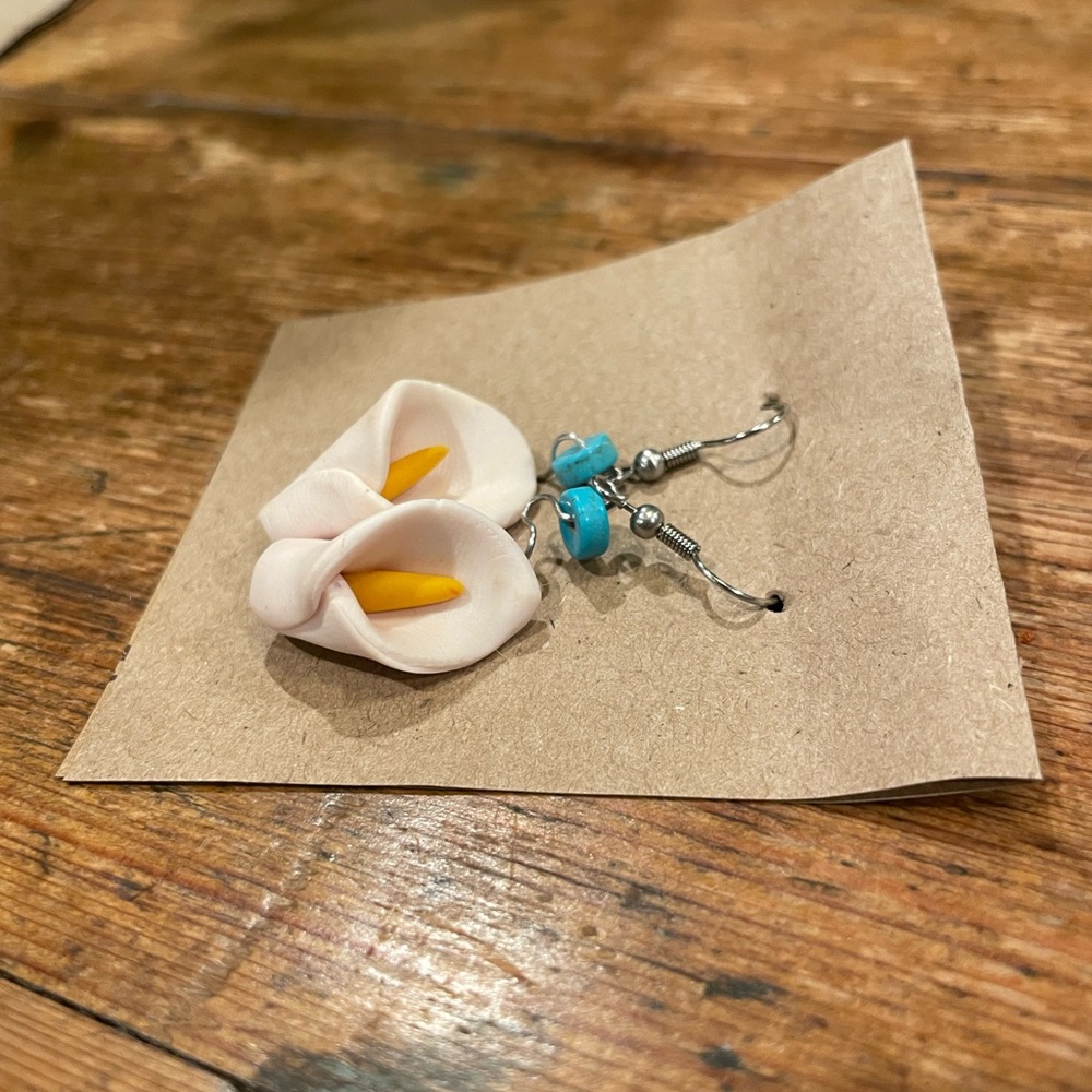 Floral and Turquoise Earrings